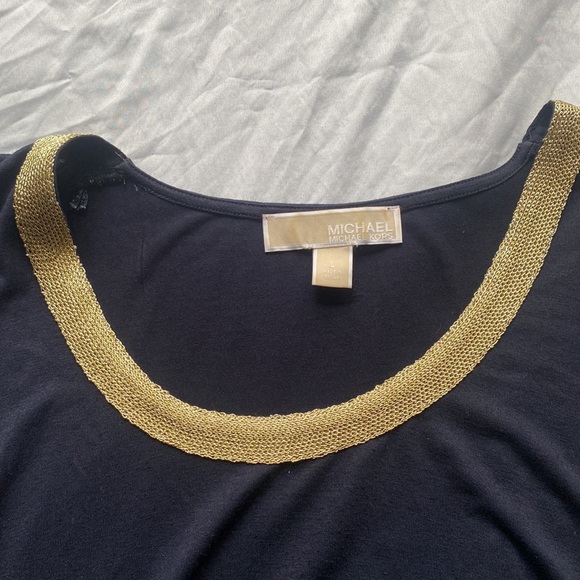 Michael Kors Gold Neck Drape Tank L - Picture 2 of 6
